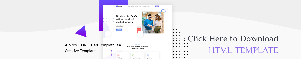Albireo - Creative One Page PSD Template - 1