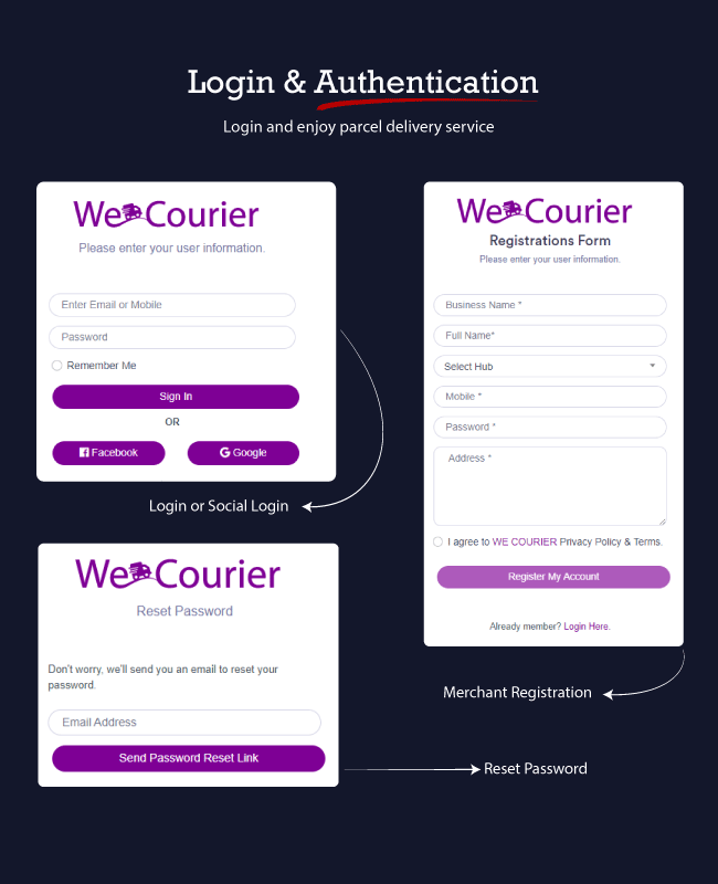 We Courier - Courier and logistics management CMS with Merchant,Delivery app - 21