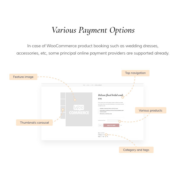 Multiple Best Payment Options in Wedding WordPress Theme