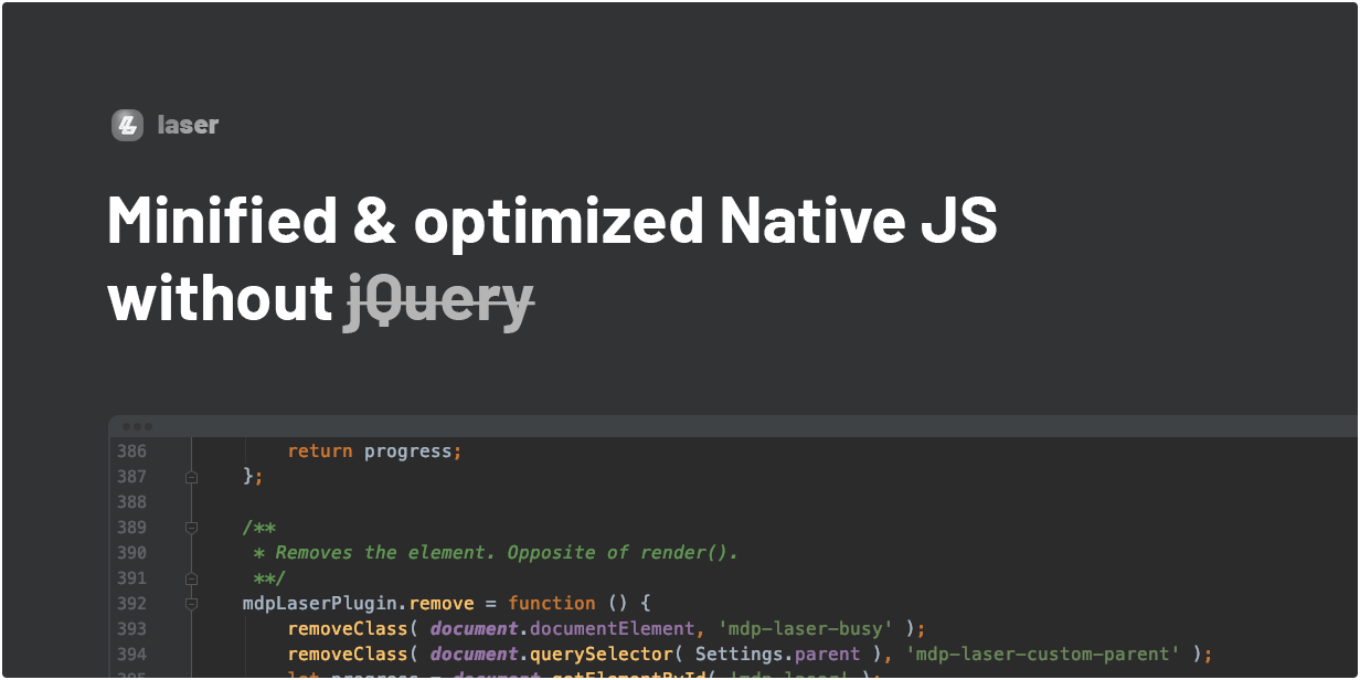 Minified & optimized Native JS without jQuery