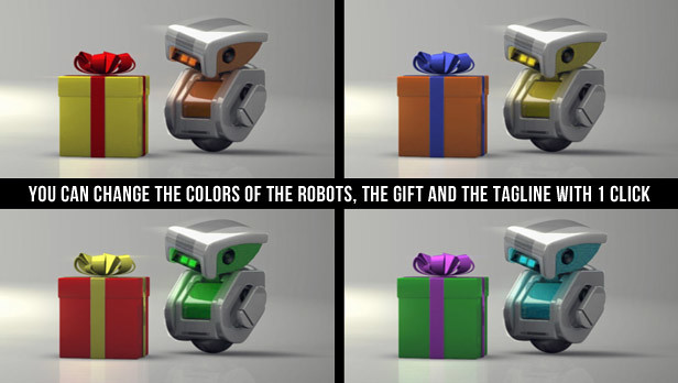 Robots 3D gifts special 1182697 - Free After Effects Templates | VideoHive 