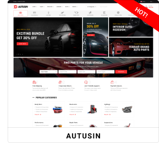 Autusin - Auto Parts & Car Accessories Shop WordPress WooCommerce Theme