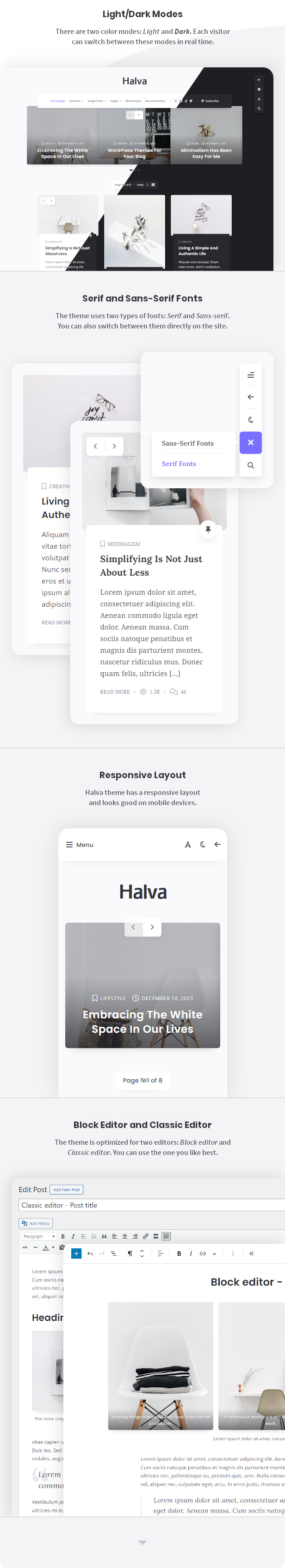 Halva WordPress Theme - Main Features 2