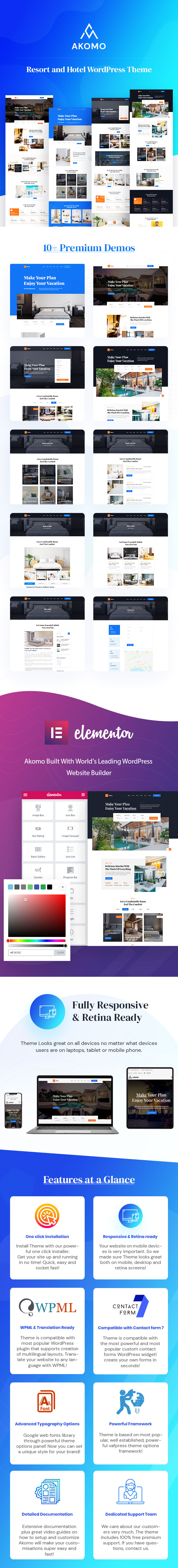 Akomo - Resort and Hotel WordPress Theme - 1