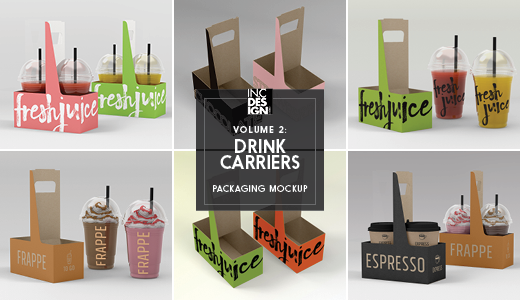 Download Coffee or Drink Take out Carrier Vol.2 Packaging Mock Up ...