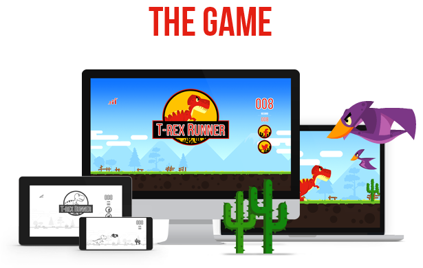 T-Rex Chrome Dino Runner Game (FanGame) by kulmatoff - Play Online