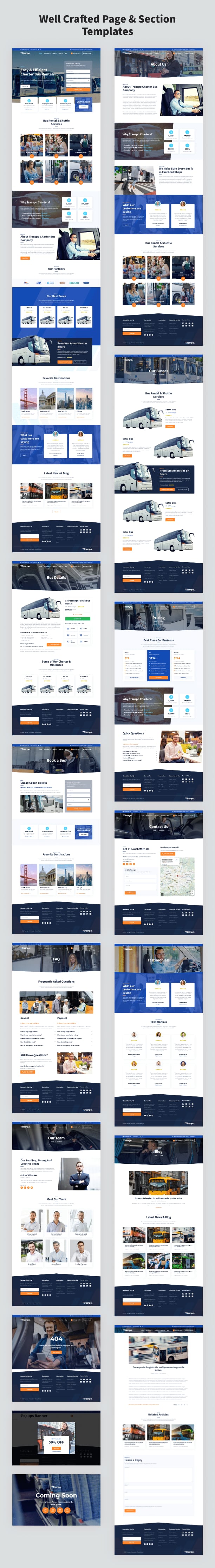 Bus rental WordPress template