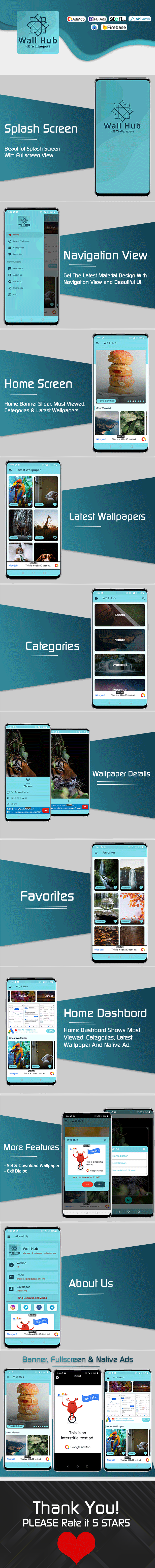Wall Hub - Android Wallpapers App - Admob & FAN - 1