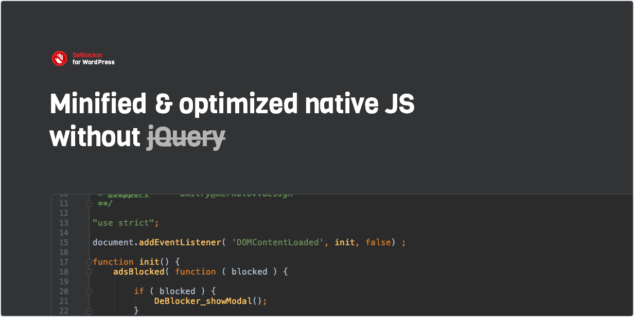 Minified & optimized native JS without jQuery