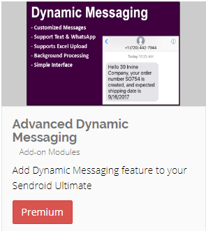 Dynamic/Advanced SMS Add-on