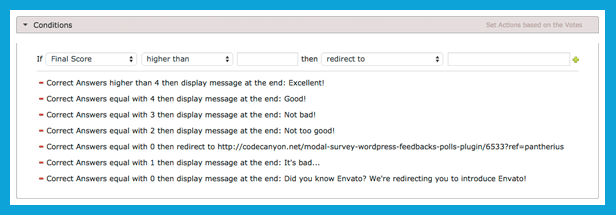 WordPress Questionnaire Conditions