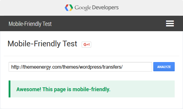 Transfers - Transport and Car Hire WordPress Theme Google Mobile Friendly Test