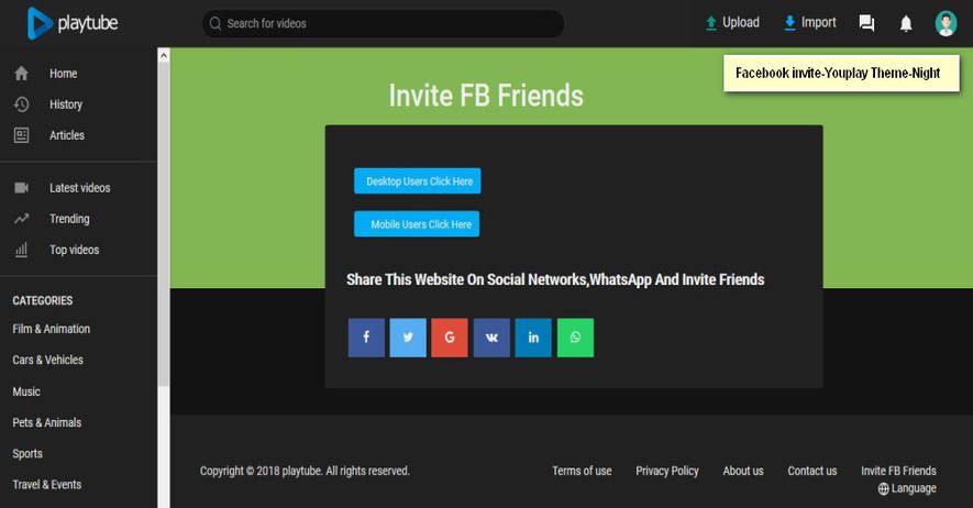 Facebook Invite For Playtube - 5