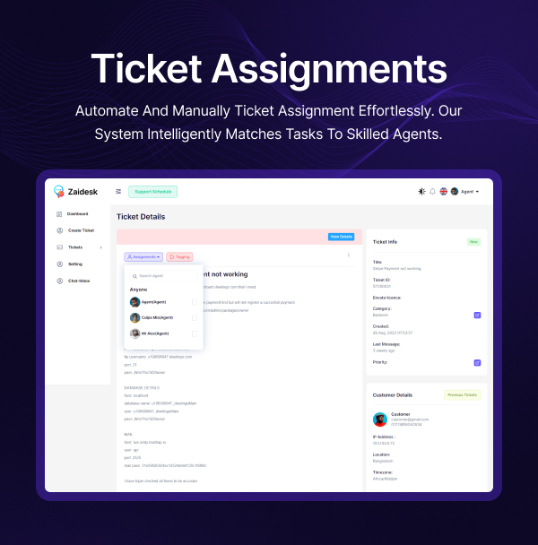Zaidesk - Customer Support System | Helpdesk | Support Ticket. - 12