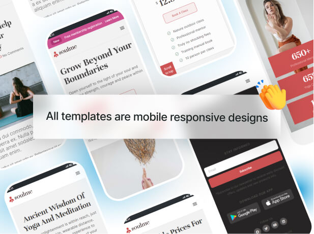 Soulme Yoga Meditation & Wellness Mindfulness Elementor Template Kit - 4