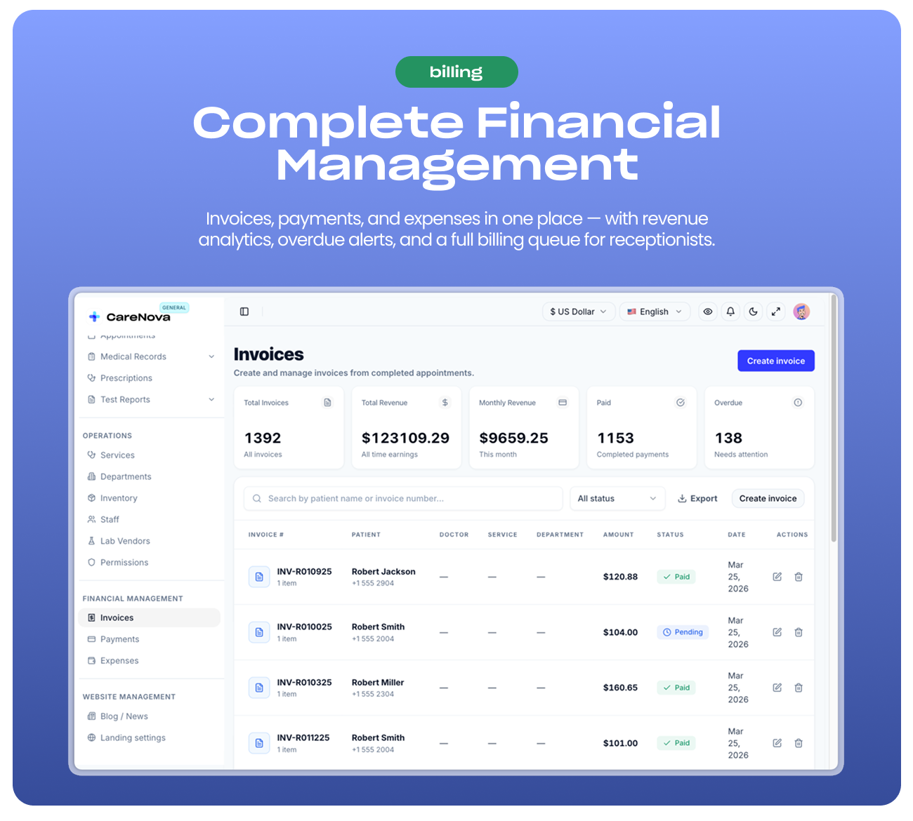 SCREENSHOT Billing Invoices