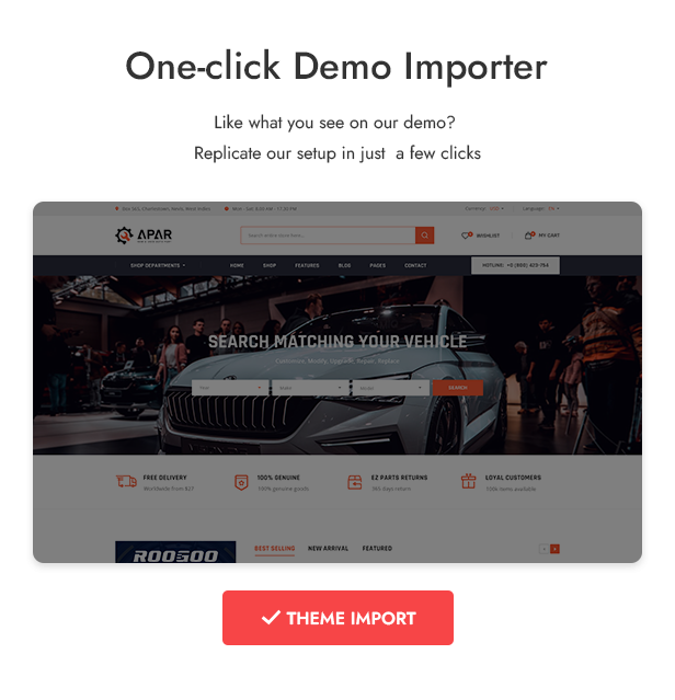One-click Demo Importer