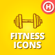 100 Hand-drawn Fitness and Health Icons - GraphicRiver Item for Sale