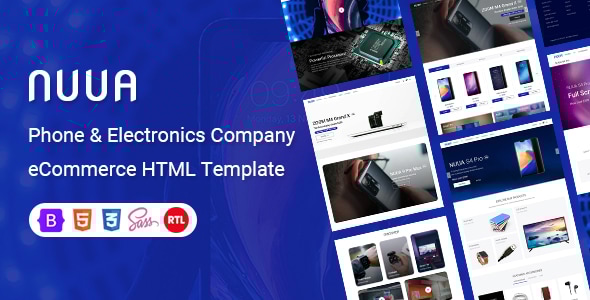NUUA - Phone & Electronics Company eCommerce HTML Template - Shopping Retail