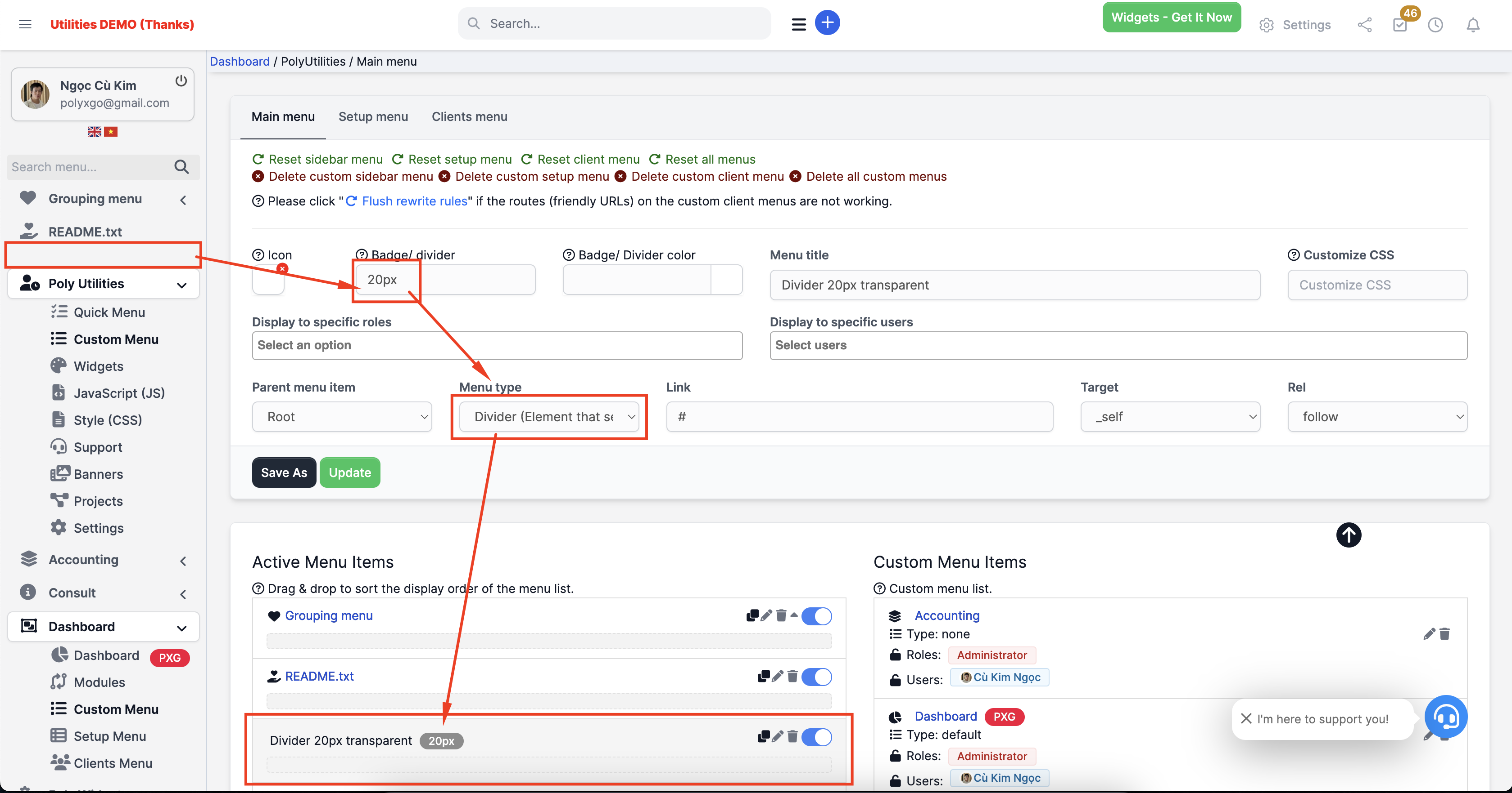 PolyUtilities for Perfex CRM: Quick Access Menu, Custom JS, CSS, and More - 5