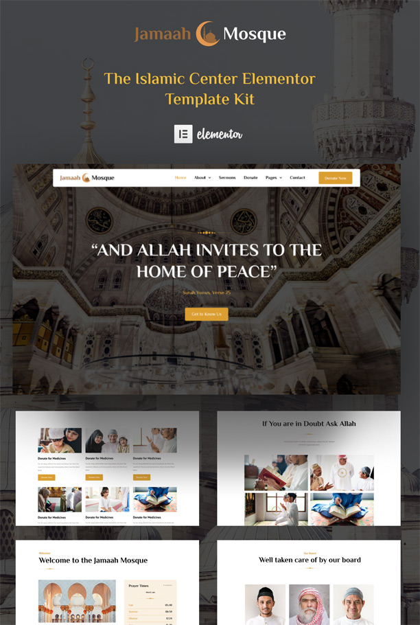 Mosque Website Elementor Template