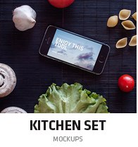 kitchen mockup set