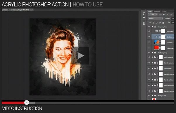 acrylic photoshop action download