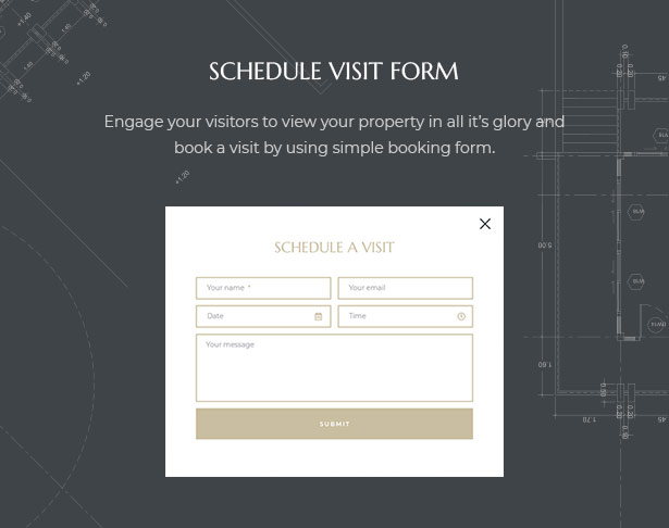 Professional Schedule Visit Form in MaisonCo Single Property For Sale & Rent WordPress Theme