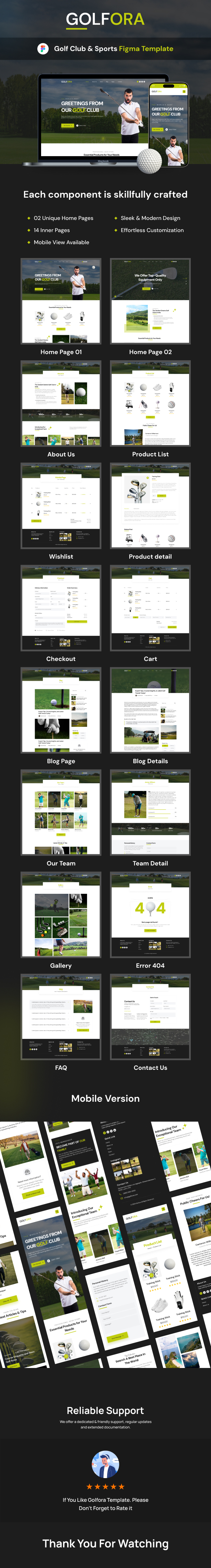 Golfora - Golf Club & Sports Figma Template - 1