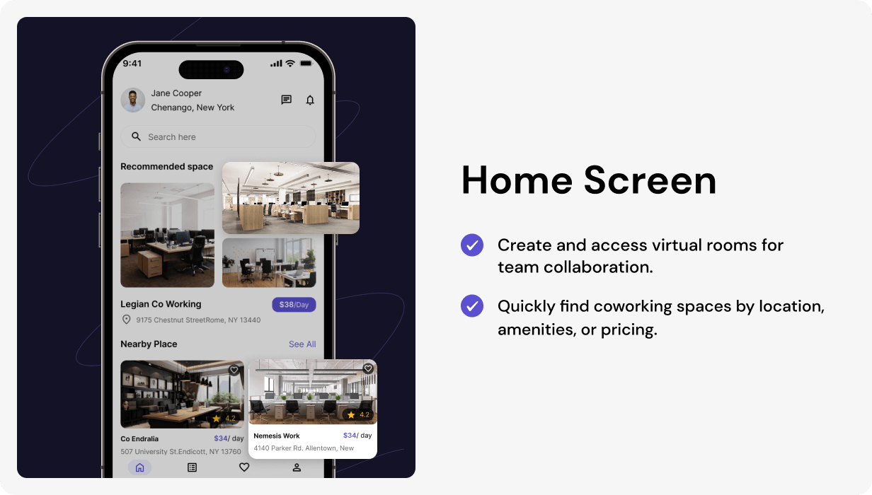 Spaces UI template | Coworking & Meeting Rooms App in Flutter | Book Workspaces App Template - 6