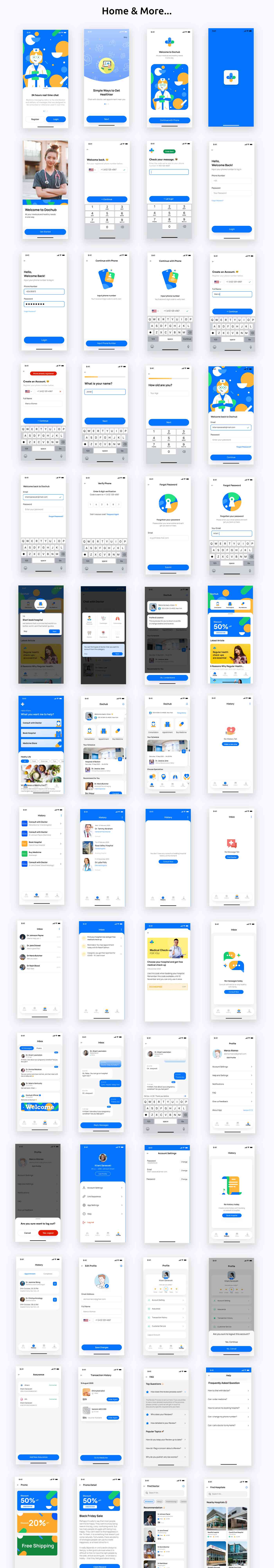 DocHub ANDROID + IOS + FIGMA + SKETCH | UI Kit | Flutter | Doctor & Medical App - 3