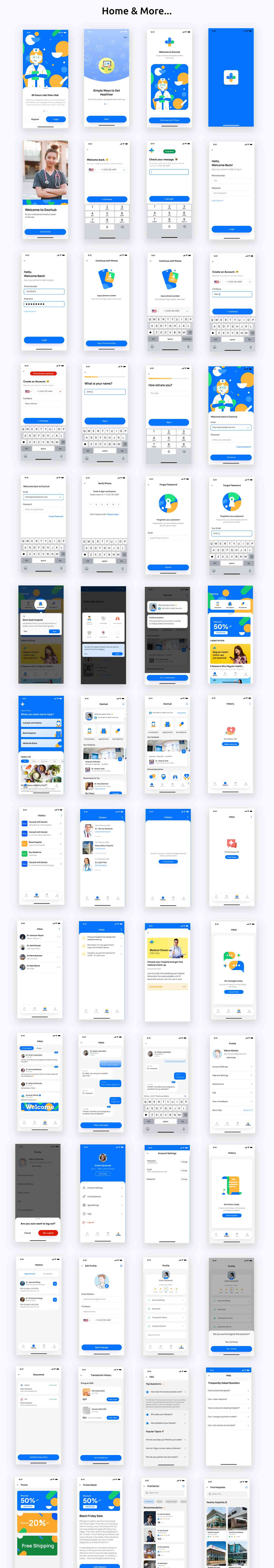 DocHub ANDROID + IOS + FIGMA + SKETCH | UI Kit | ReactNative | Doctor & Medical App - 2