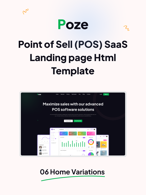 Point of Sale (POS) SaaS Landing Page HTML Template
