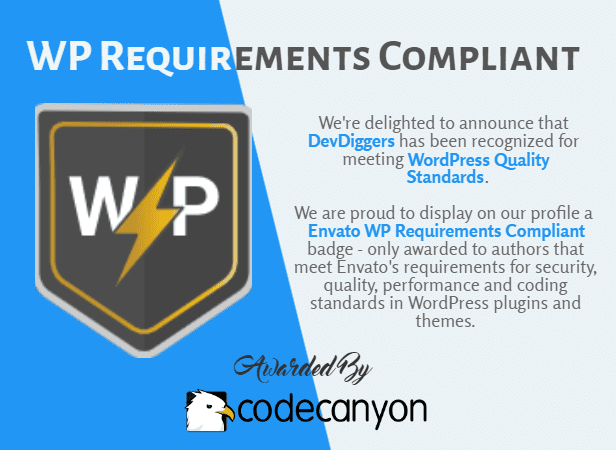 DevDiggers WP Requirements Compliant Badge