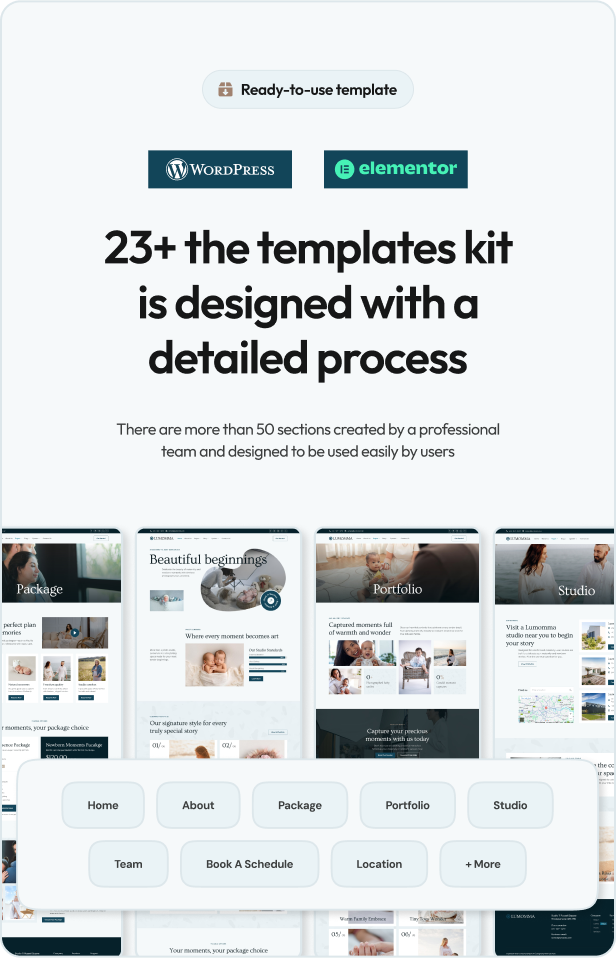 Lumomma Maternity & Baby Born Shoot Elementor Template Kit - 3