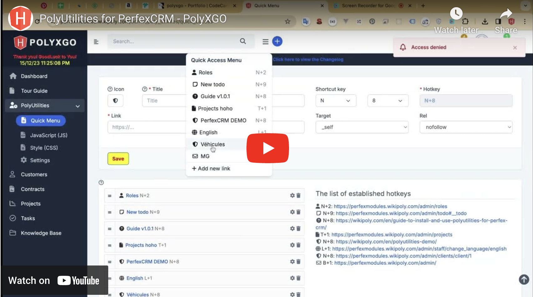 PolyUtilities for Perfex CRM: Quick Access Menu, Custom JS, CSS, and More - 9