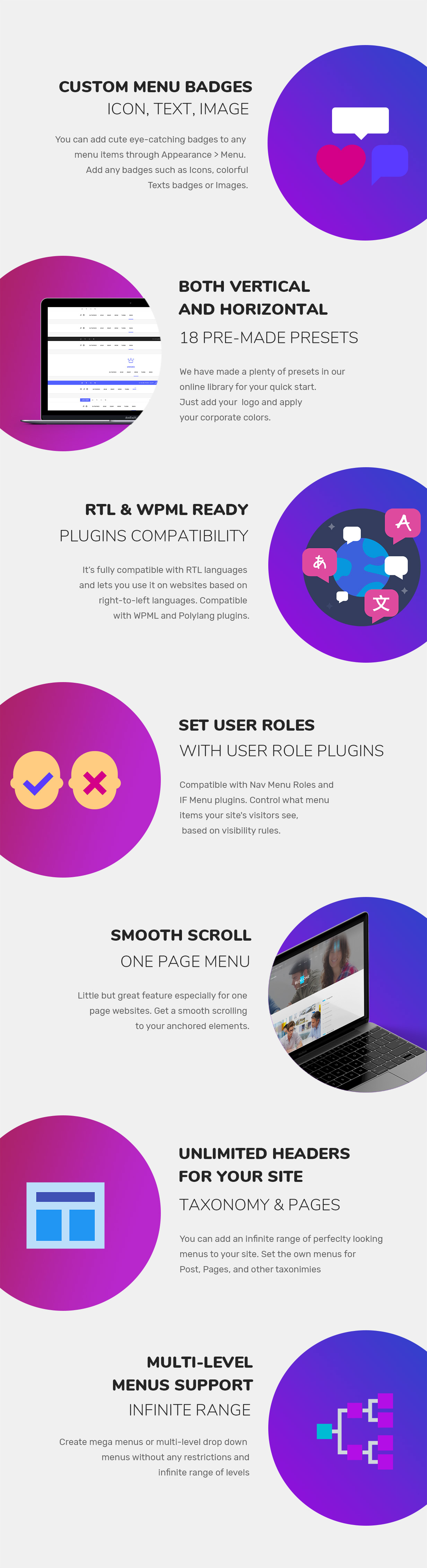 features wordpress mega menu