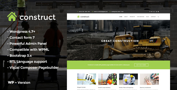 Construct - Construction & Business WordPress Them - Business Corporate