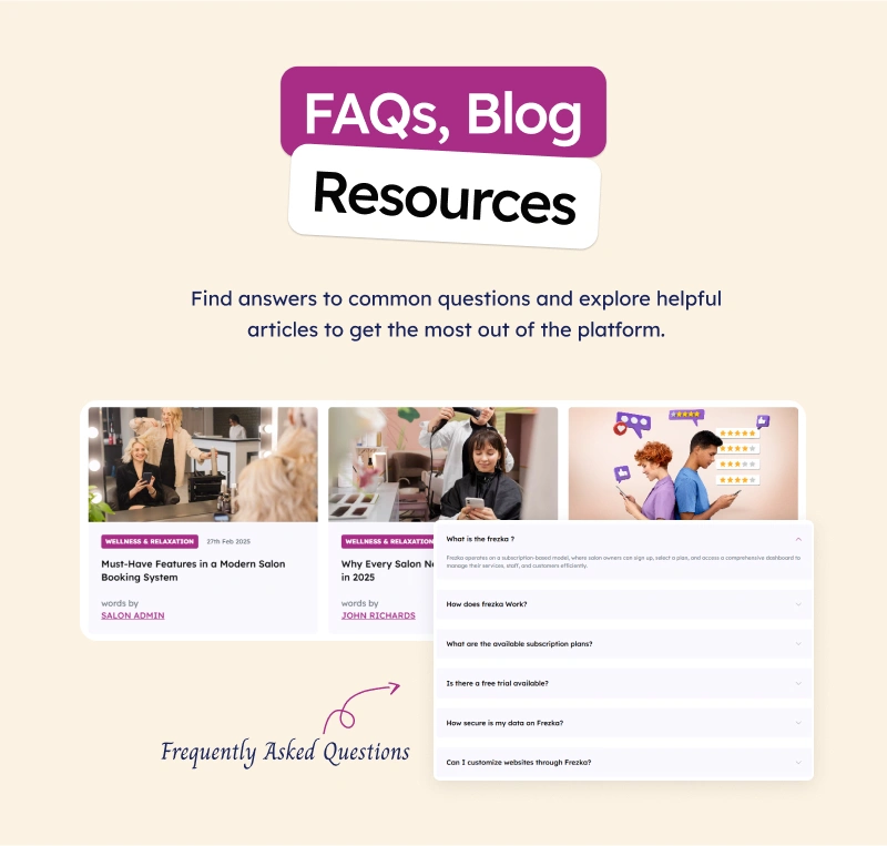 Software for salons and spas | salon and spa software | Frezka | Iqonic Design