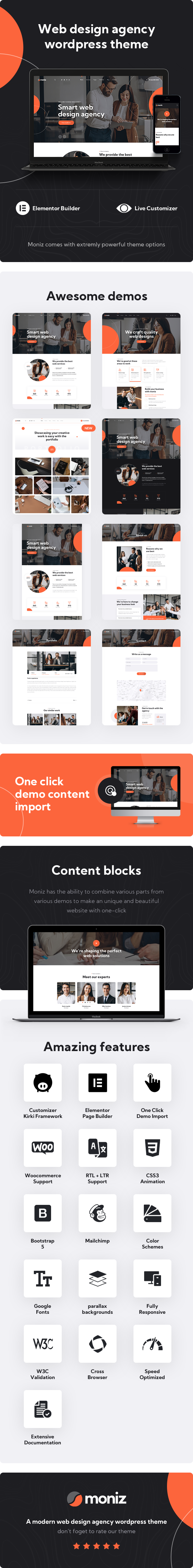 Moniz - Web Design Agency WordPress Theme - 1