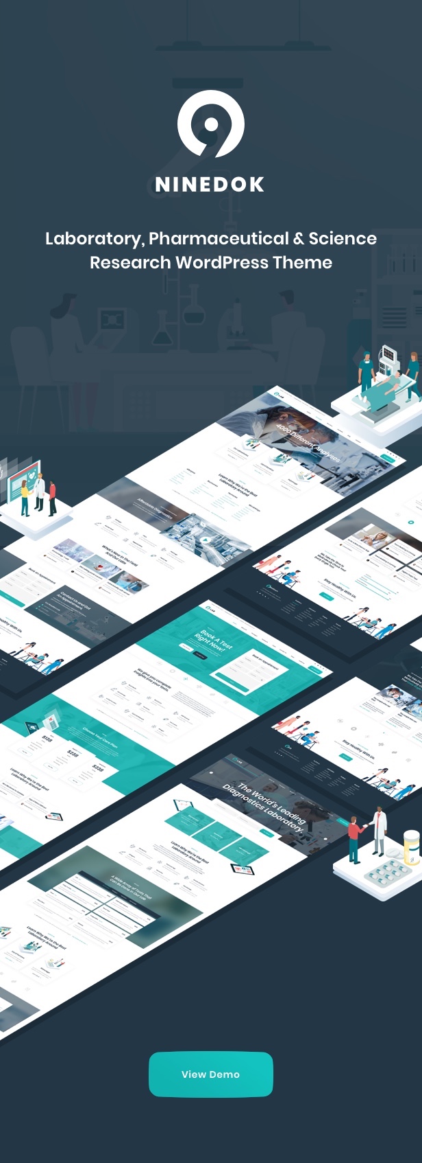 Ninedok - Tema WordPress de Laboratório e Pesquisa - 1