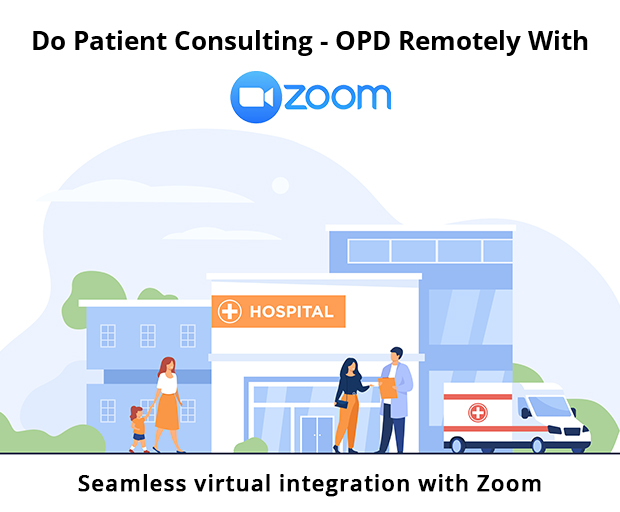 software de consulta remota ao paciente - clínica de integração de zoom