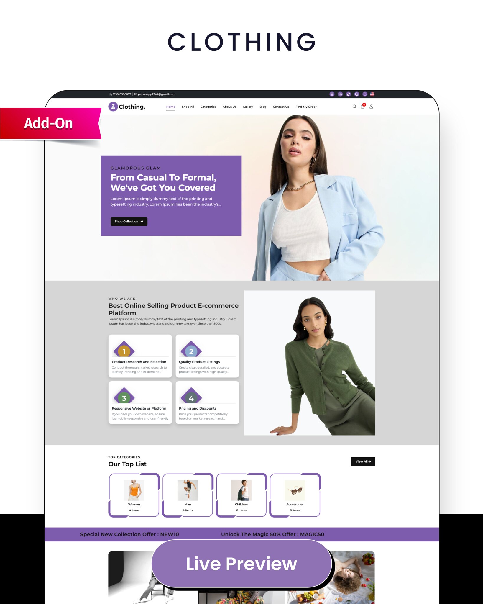 FashionHub SaaS - Multi Vendor SaaS eCommerce Business Website Builder SaaS