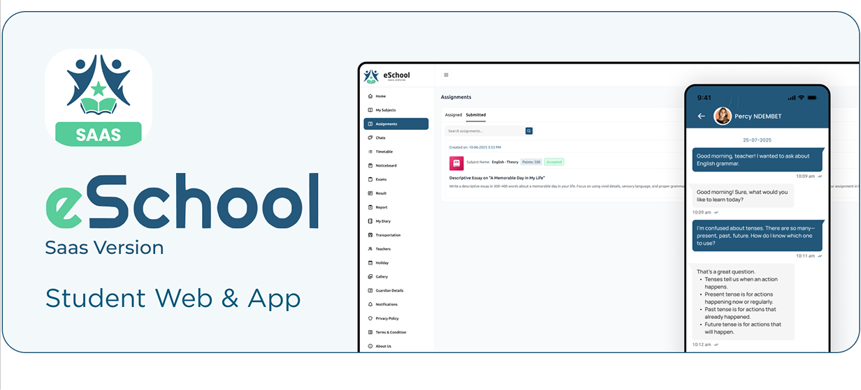Student web & App - Online school management software