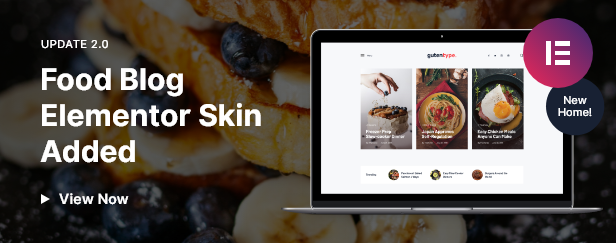 Elementor Food Blog Homepage