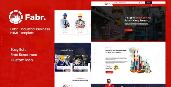 Fabr - Industrial Business HTML Template - Business Corporate