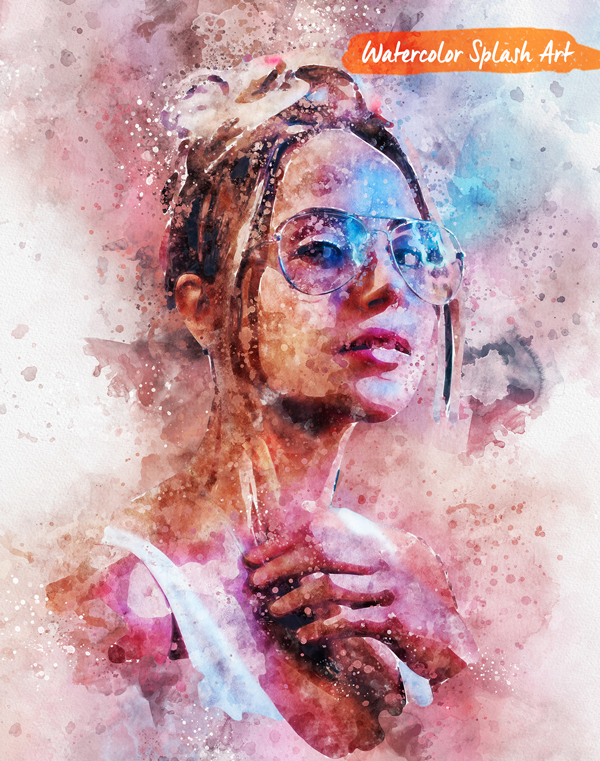 watercolor splash art photoshop action