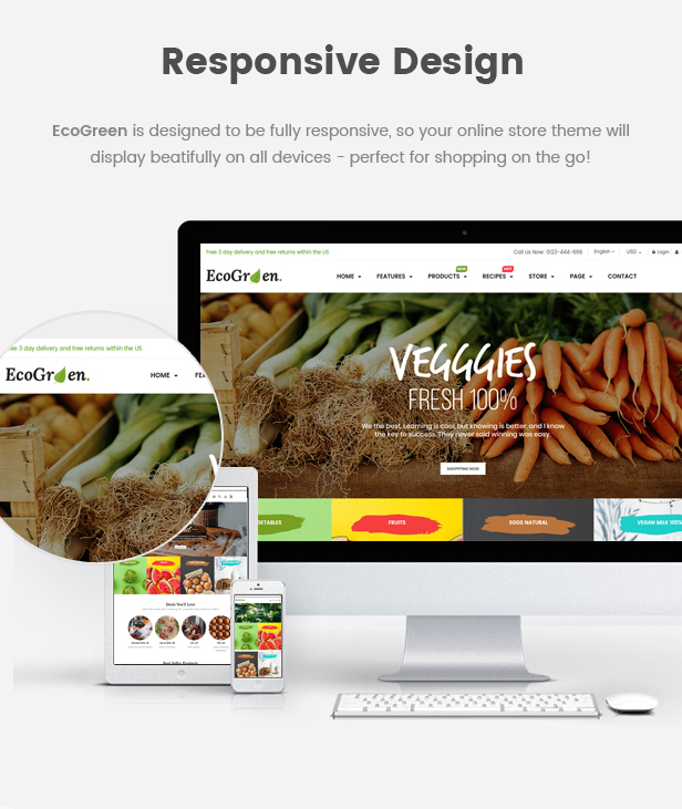 EcoGreen - Multipurpose Organic, Fruit, Vegetables Shopify Responsive Theme