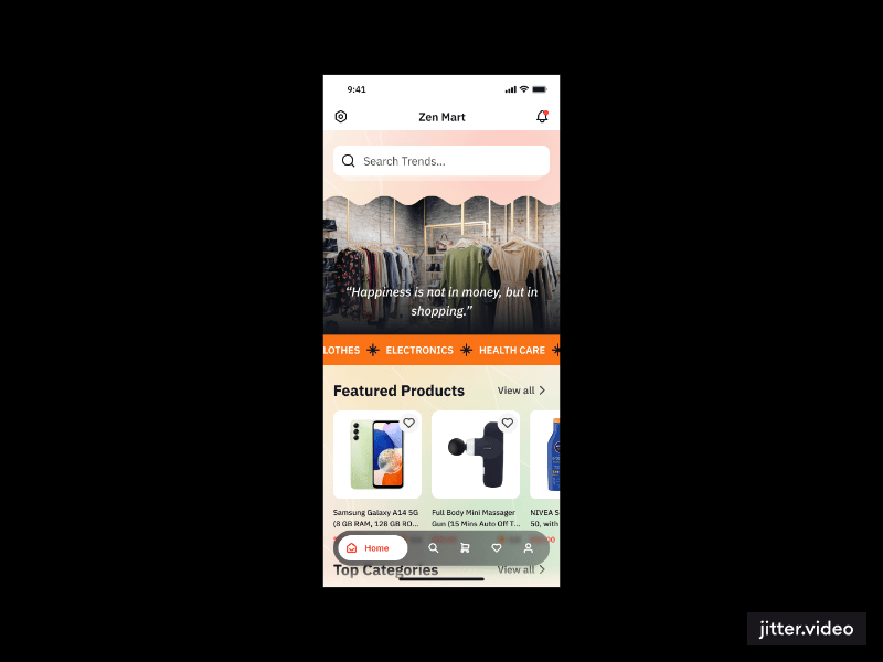 Multipurpose eCommerce Store Mobile App UI Kit Figma Template - Zen Mart - 3