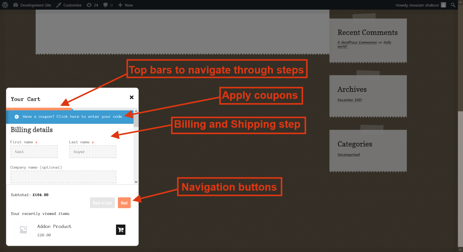 WooCommerce All In One Cart Checkout Frontend Checkout